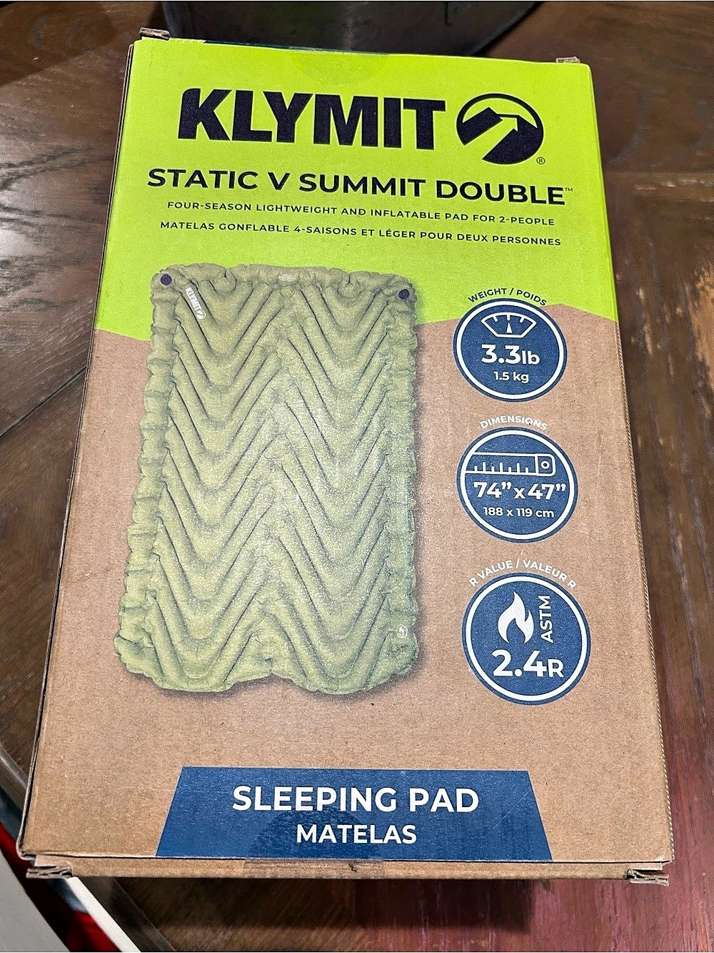 Klymit Static V Summit Double Sleeping Pad NWT